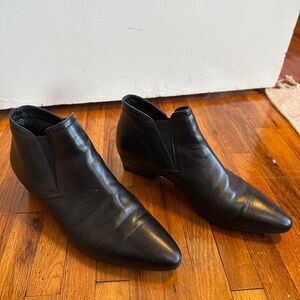 Aquatalia Black Leather waterproof Ankle Booties